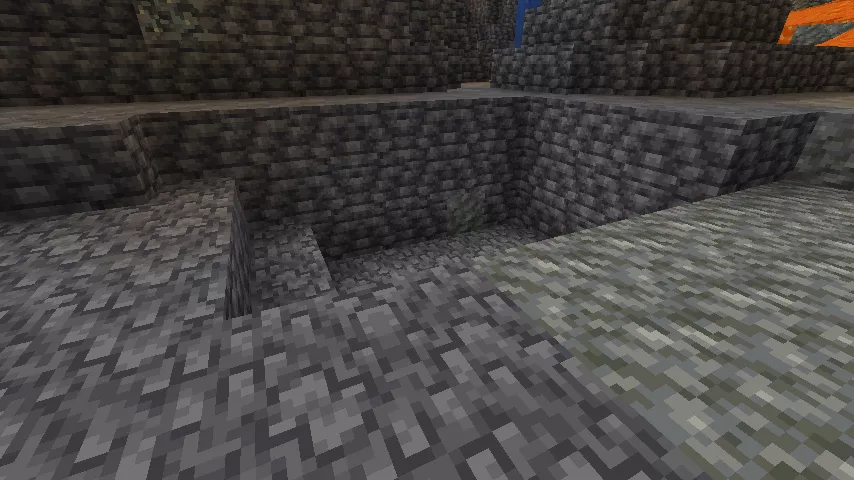 地面を掘削中の深層岩の大空洞の一角の様子